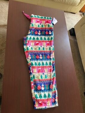 Women's Holiday Fleece Pajama Pants - Pink Multi